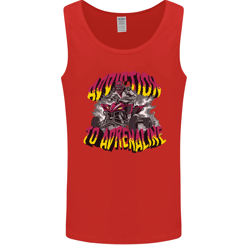 Quad Biking Adrenaline Off Road ATV Biker Mens Vest Tank Top Red