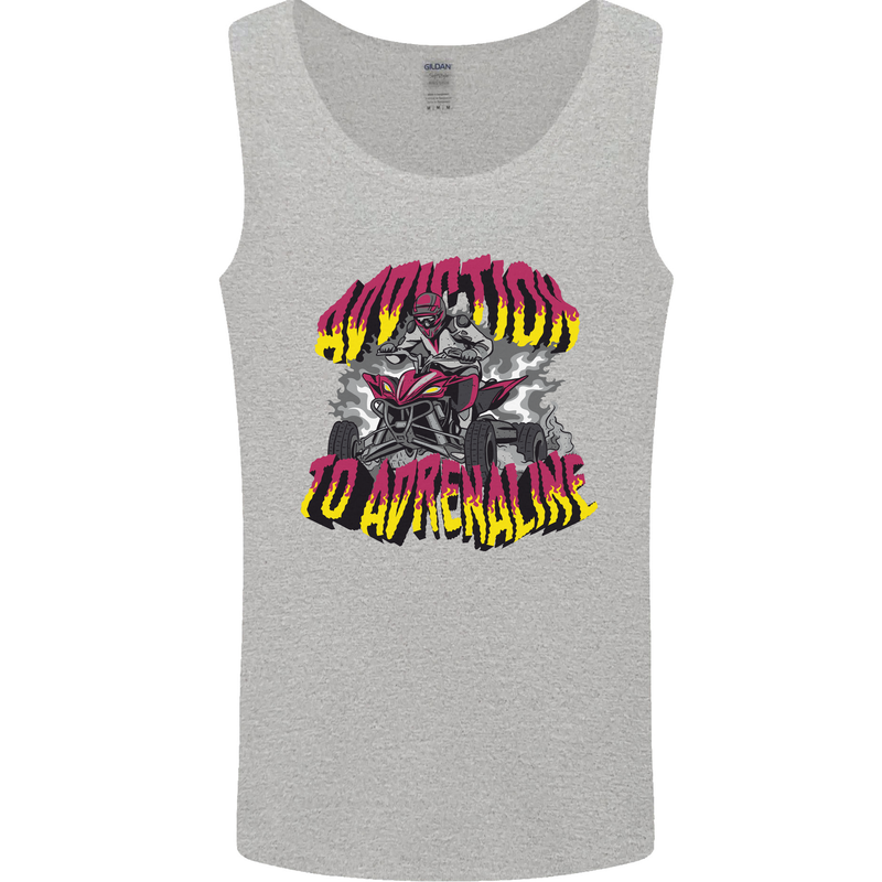 Quad Biking Adrenaline Off Road ATV Biker Mens Vest Tank Top Sports Grey