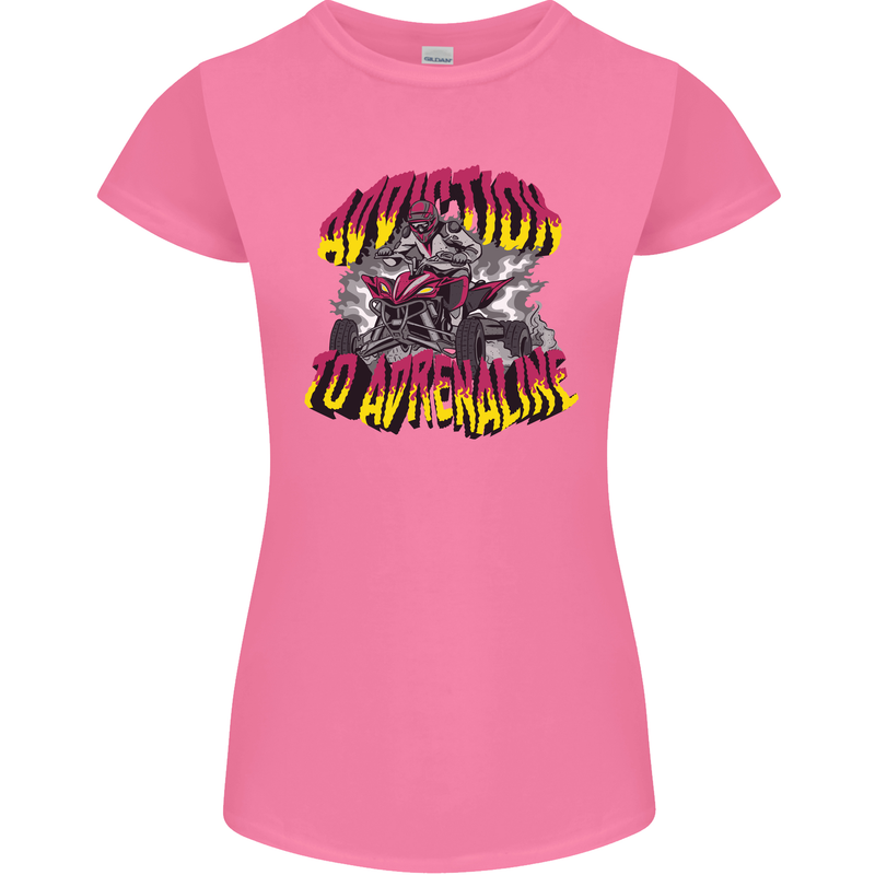Quad Biking Adrenaline Off Road ATV Biker Womens Petite Cut T-Shirt Azalea