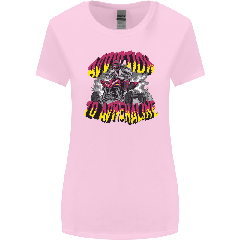 Quad Biking Adrenaline Off Road ATV Biker Womens Wider Cut T-Shirt Light Pink
