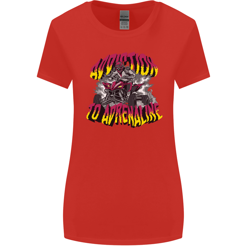 Quad Biking Adrenaline Off Road ATV Biker Womens Wider Cut T-Shirt Red