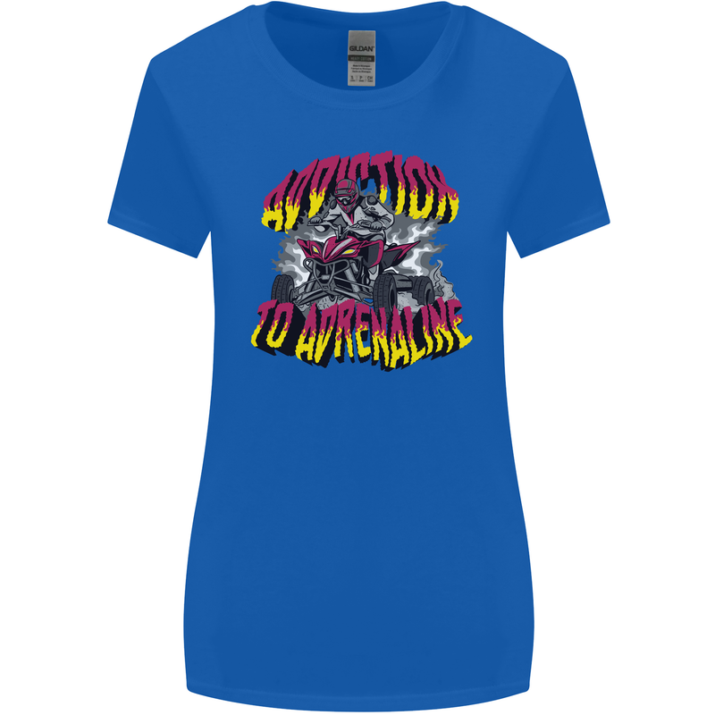 Quad Biking Adrenaline Off Road ATV Biker Womens Wider Cut T-Shirt Royal Blue