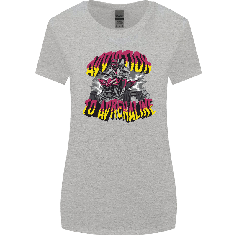 Quad Biking Adrenaline Off Road ATV Biker Womens Wider Cut T-Shirt Sports Grey