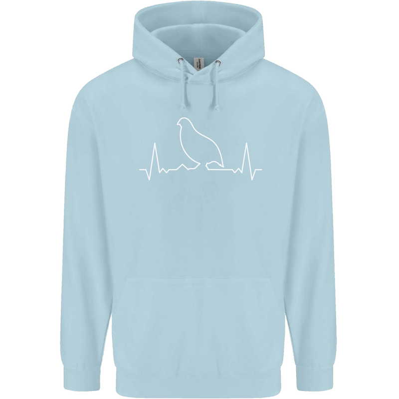 Quail Bird ECG Childrens Kids Hoodie Light Blue