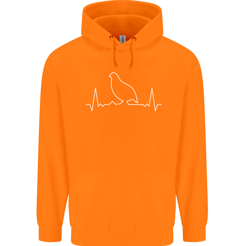 Quail Bird ECG Childrens Kids Hoodie Orange