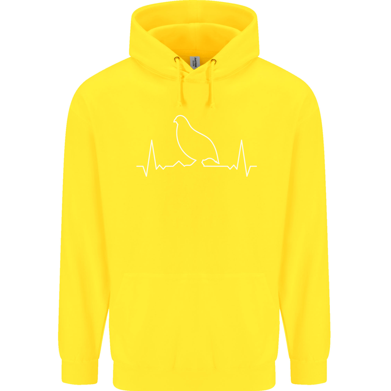 Quail Bird ECG Childrens Kids Hoodie Yellow