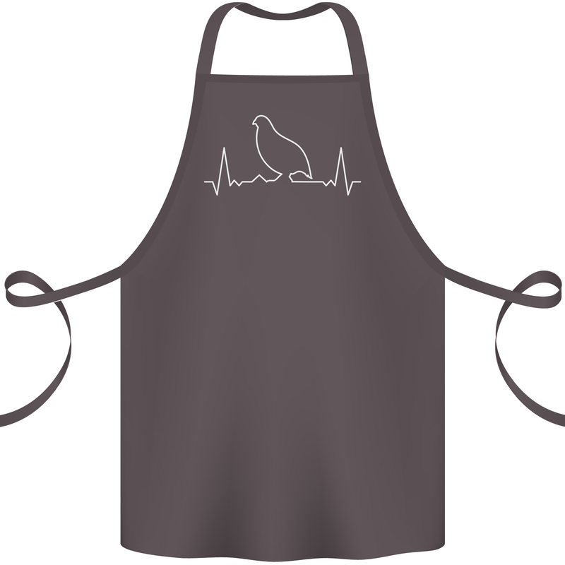 Quail Bird ECG Cotton Apron 100% Organic Dark Grey