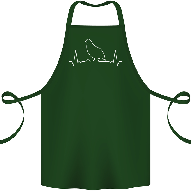 Quail Bird ECG Cotton Apron 100% Organic Forest Green