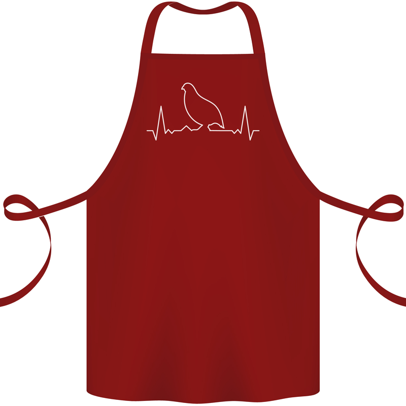 Quail Bird ECG Cotton Apron 100% Organic Maroon