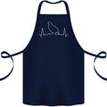 Quail Bird ECG Cotton Apron 100% Organic Navy Blue