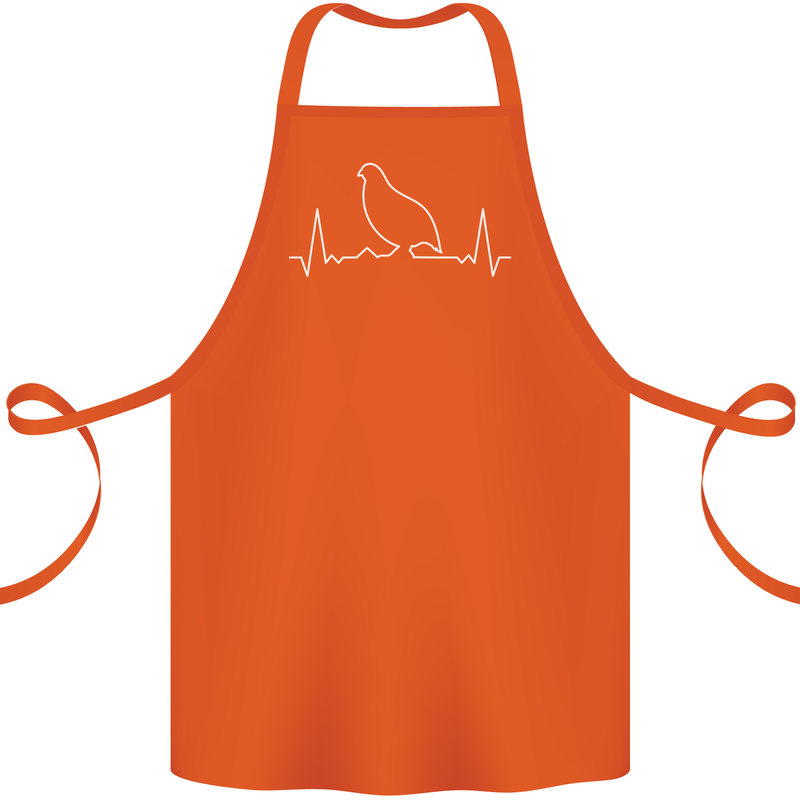 Quail Bird ECG Cotton Apron 100% Organic Orange