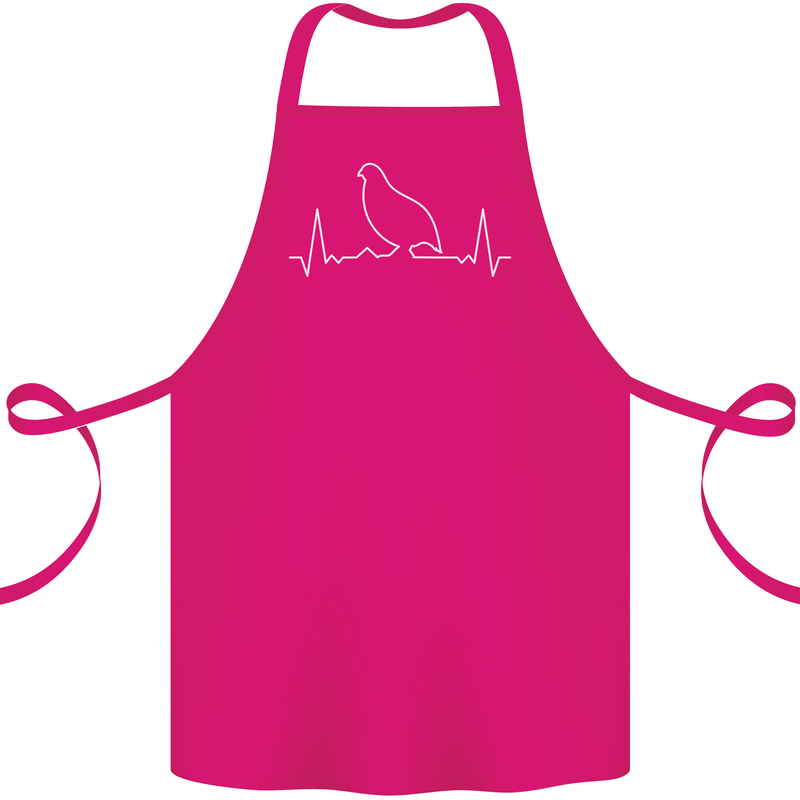 Quail Bird ECG Cotton Apron 100% Organic Pink