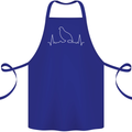 Quail Bird ECG Cotton Apron 100% Organic Royal Blue
