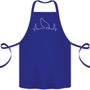 Quail Bird ECG Cotton Apron 100% Organic Royal Blue