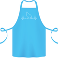 Quail Bird ECG Cotton Apron 100% Organic Turquoise