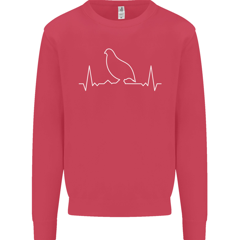 Quail Bird ECG Kids Sweatshirt Jumper Heliconia