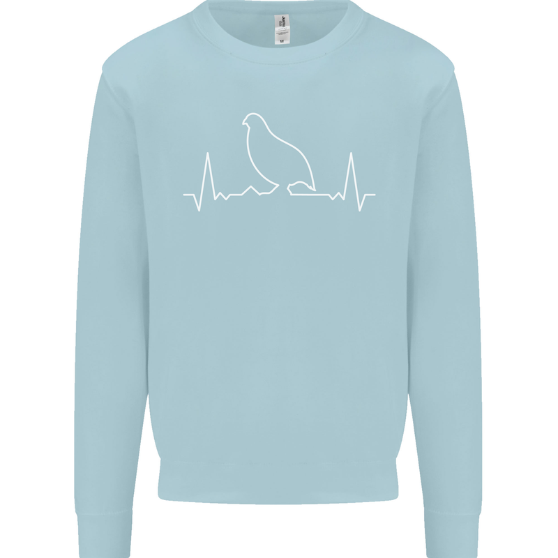 Quail Bird ECG Kids Sweatshirt Jumper Light Blue