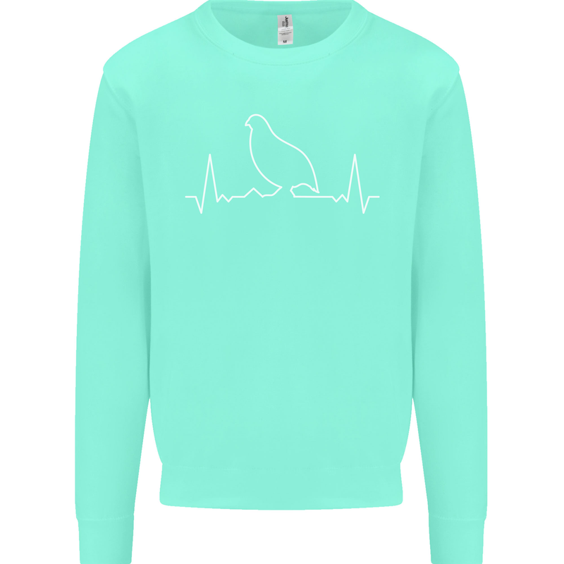 Quail Bird ECG Kids Sweatshirt Jumper Peppermint
