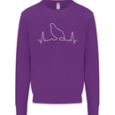 Quail Bird ECG Kids Sweatshirt Jumper Purple