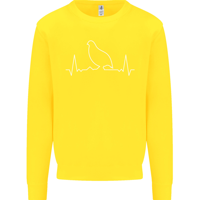 Quail Bird ECG Kids Sweatshirt Jumper Yellow