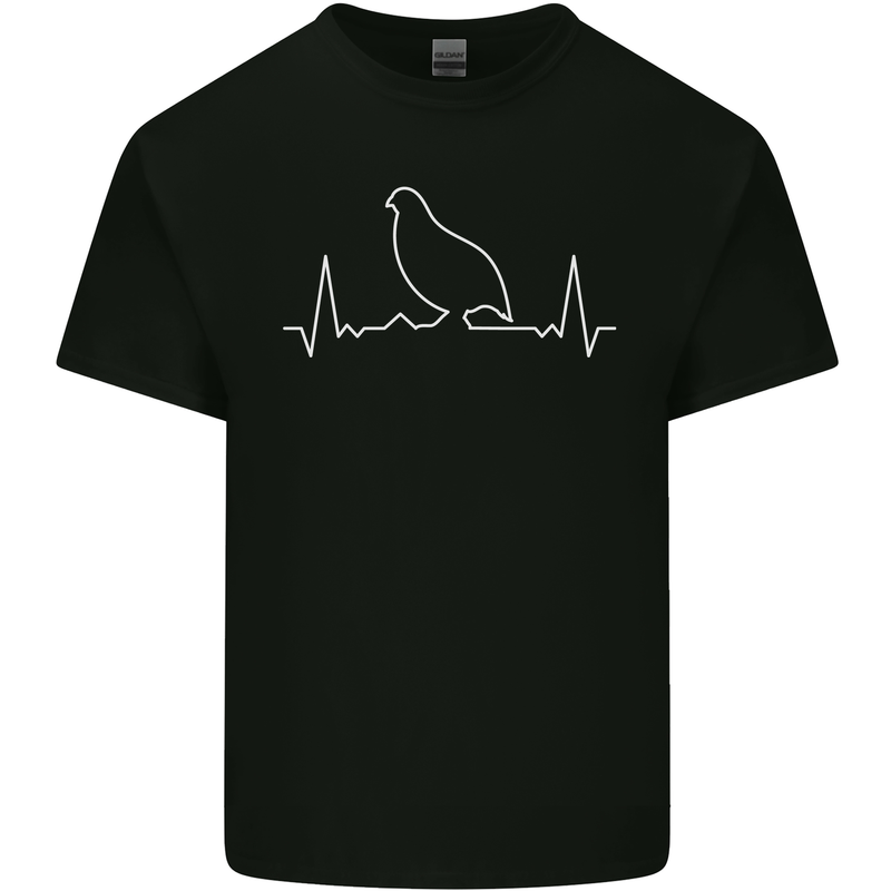 Quail Bird ECG Kids T-Shirt Childrens Black