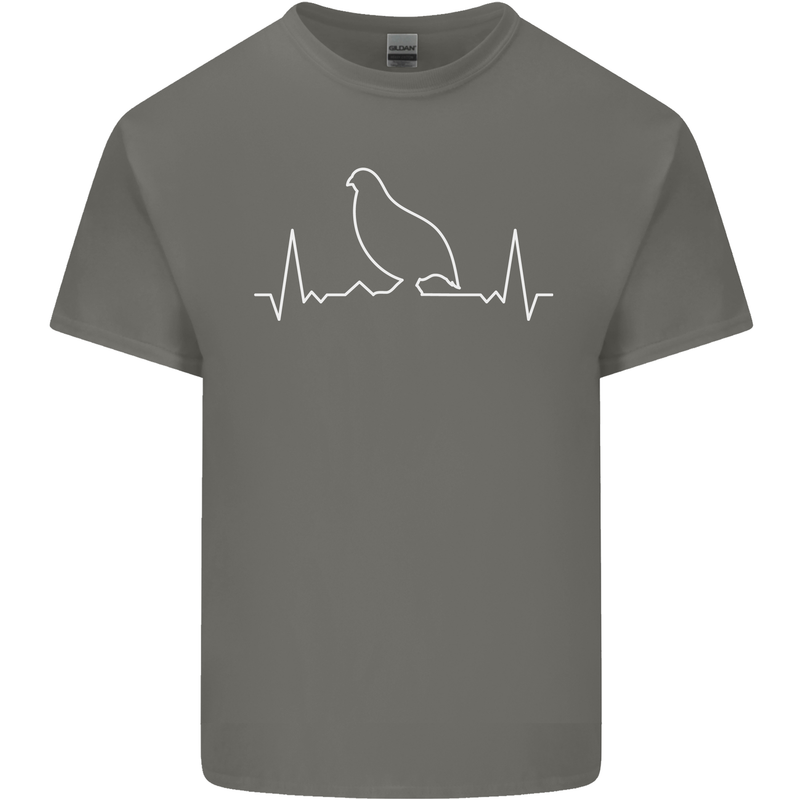 Quail Bird ECG Kids T-Shirt Childrens Charcoal