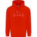 Quail Bird ECG Mens 80% Cotton Hoodie Bright Red