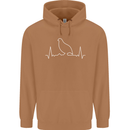 Quail Bird ECG Mens 80% Cotton Hoodie Caramel Latte