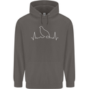Quail Bird ECG Mens 80% Cotton Hoodie Charcoal