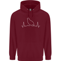 Quail Bird ECG Mens 80% Cotton Hoodie Maroon