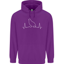 Quail Bird ECG Mens 80% Cotton Hoodie Purple