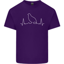 Quail Bird ECG Mens Cotton T-Shirt Tee Top Purple