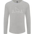 Quail Bird ECG Mens Long Sleeve T-Shirt Sports Grey