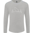 Quail Bird ECG Mens Long Sleeve T-Shirt Sports Grey