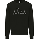 Quail Bird ECG Mens Sweatshirt Jumper Black