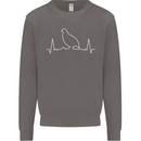 Quail Bird ECG Mens Sweatshirt Jumper Charcoal
