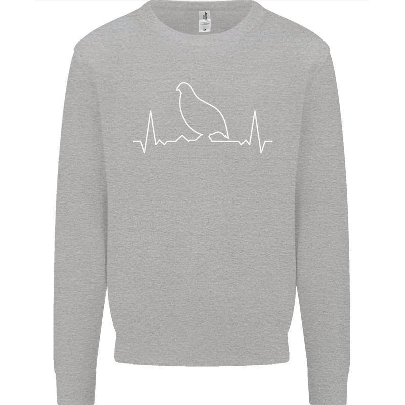 Quail Bird ECG Mens Sweatshirt Jumper Sports Grey