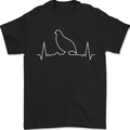 Quail Bird ECG Mens T-Shirt 100% Cotton Black