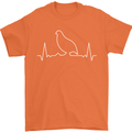 Quail Bird ECG Mens T-Shirt 100% Cotton Orange