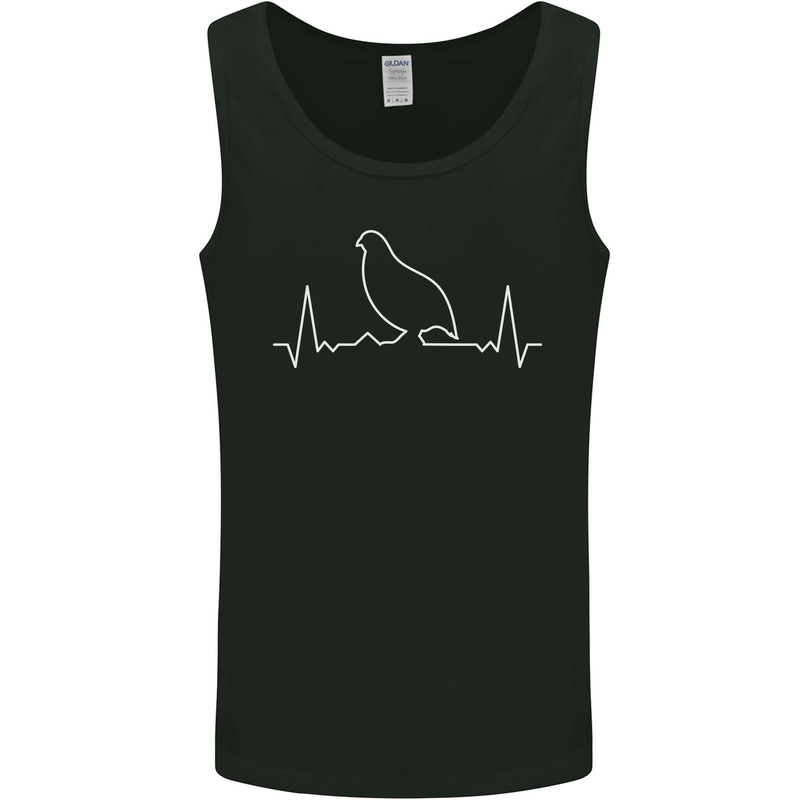 Quail Bird ECG Mens Vest Tank Top Black