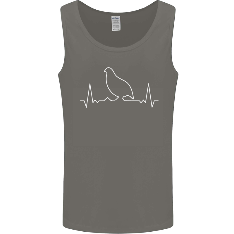 Quail Bird ECG Mens Vest Tank Top Charcoal