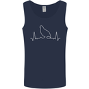 Quail Bird ECG Mens Vest Tank Top Navy Blue