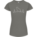 Quail Bird ECG Womens Petite Cut T-Shirt Charcoal