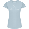 Quail Bird ECG Womens Petite Cut T-Shirt Light Blue