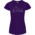 Quail Bird ECG Womens Petite Cut T-Shirt Purple