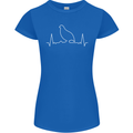 Quail Bird ECG Womens Petite Cut T-Shirt Royal Blue