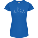 Quail Bird ECG Womens Petite Cut T-Shirt Royal Blue