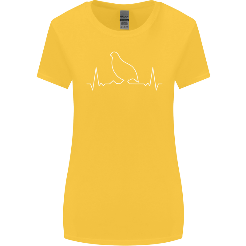 Quail Bird ECG Womens Wider Cut T-Shirt Yellow