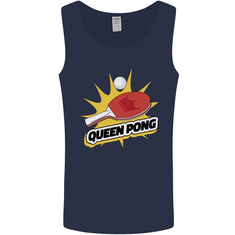 Queen Ping Pong Table Tennis Funny Mens Vest Tank Top Navy Blue