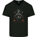Queen Witch Fantasy Halloween Skulls Demon Mens V-Neck Cotton T-Shirt Black